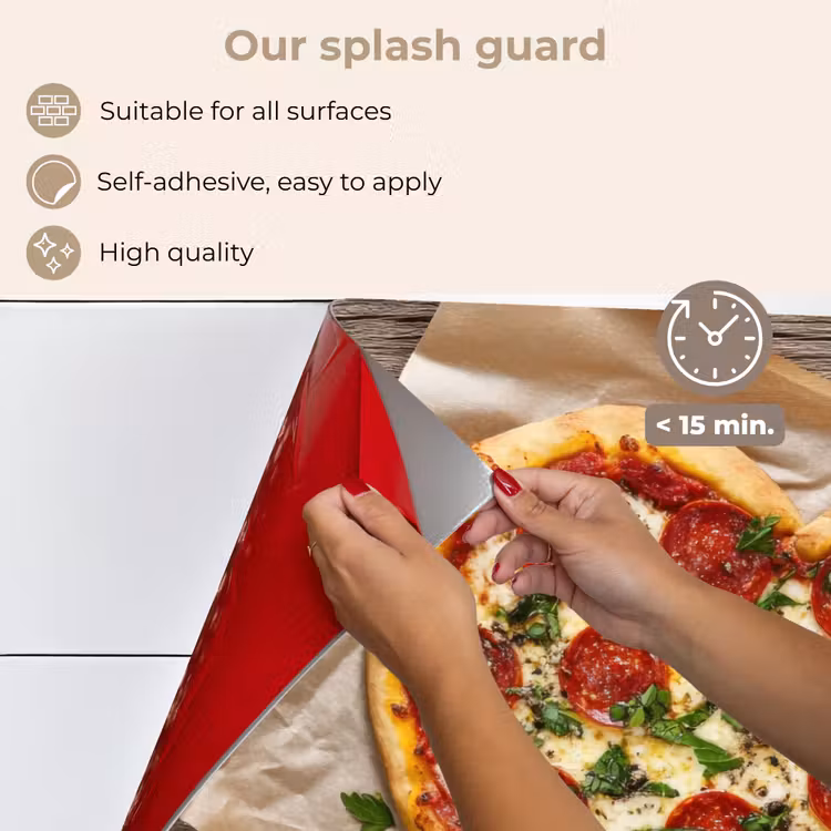 Kitchen splashback for hob - Pizza - Heart - Pepperoni - Tomato — 4