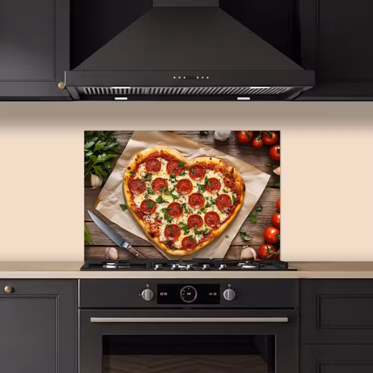Kitchen splashback for hob - Pizza - Heart - Pepperoni - Tomato — 5