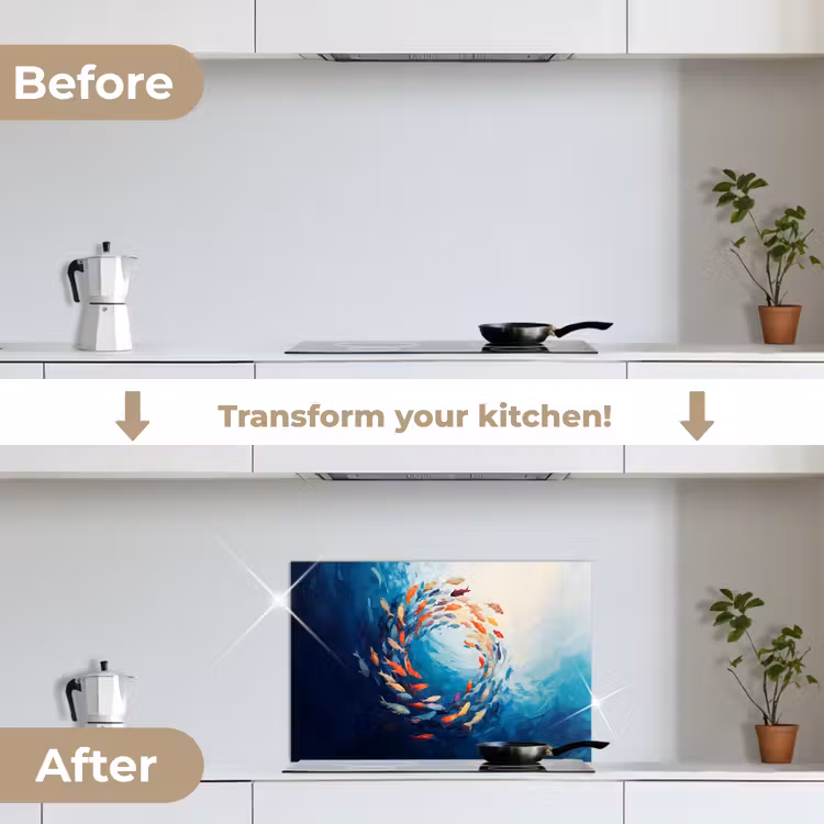 Kitchen splashback for hob - Sea - Fish - Colorful - Dynamic — 7