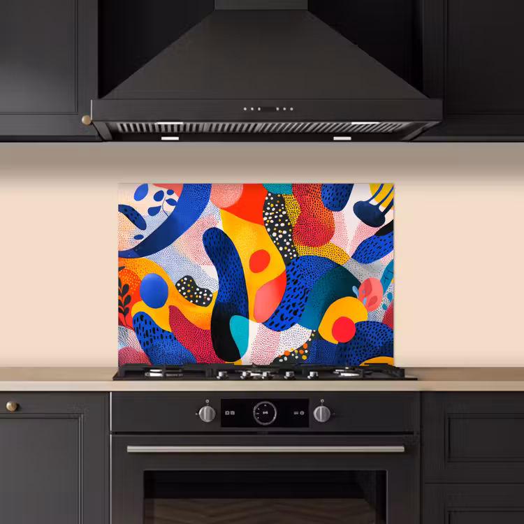 Kitchen splashback for hob - Shapes - Abstract - Dots - Blue — 5