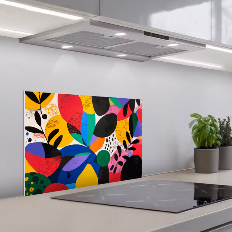 Kitchen splashback for hob - Shapes - Dots - Colorful — 1