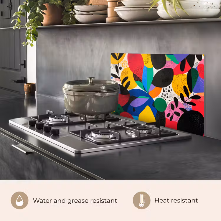 Kitchen splashback for hob - Shapes - Dots - Colorful — 2