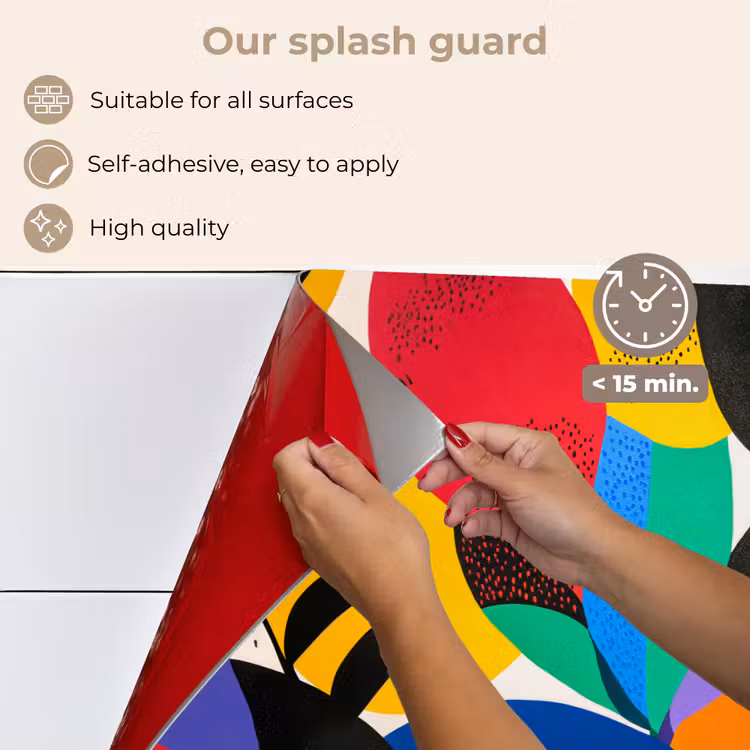 Kitchen splashback for hob - Shapes - Dots - Colorful — 4