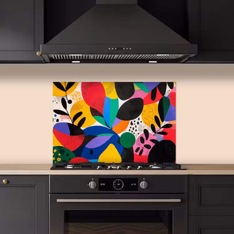 Kitchen splashback for hob - Shapes - Dots - Colorful — 5