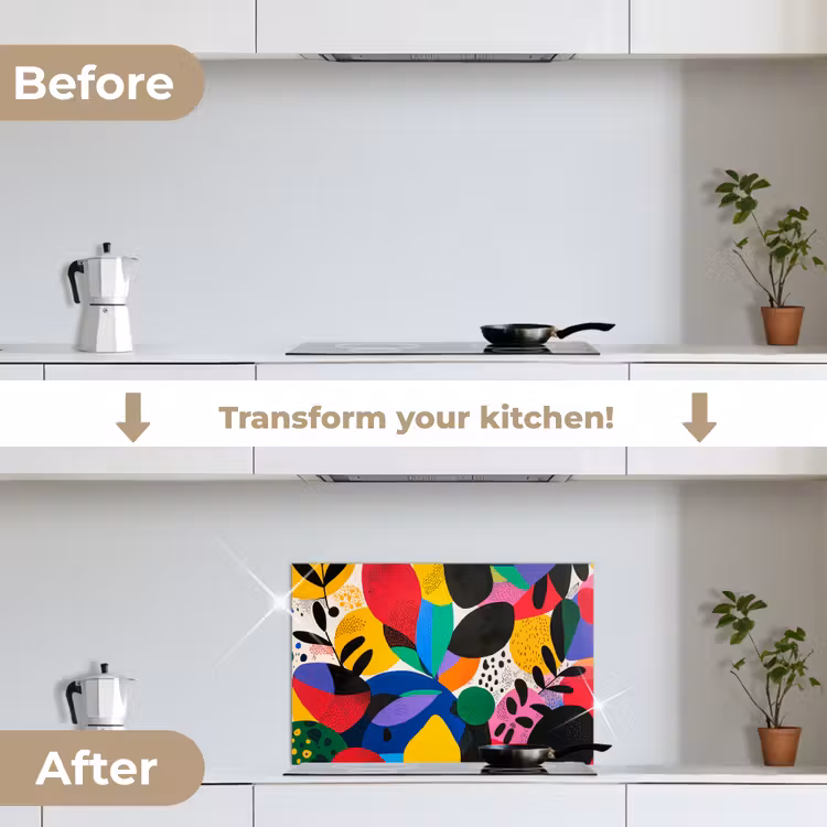 Kitchen splashback for hob - Shapes - Dots - Colorful — 7