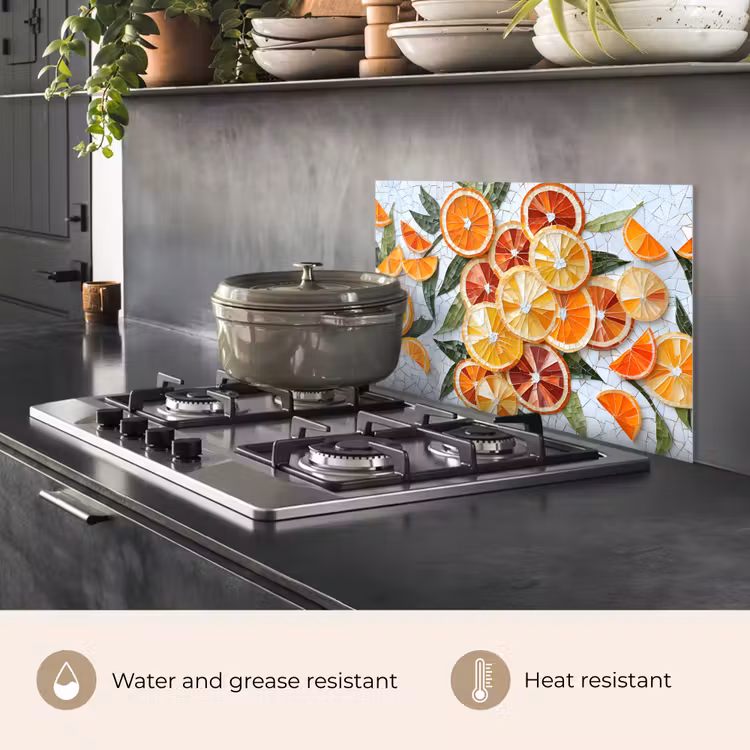 Kitchen splashback for hob - Slices - Fruit - Orange - Mosaic — 2