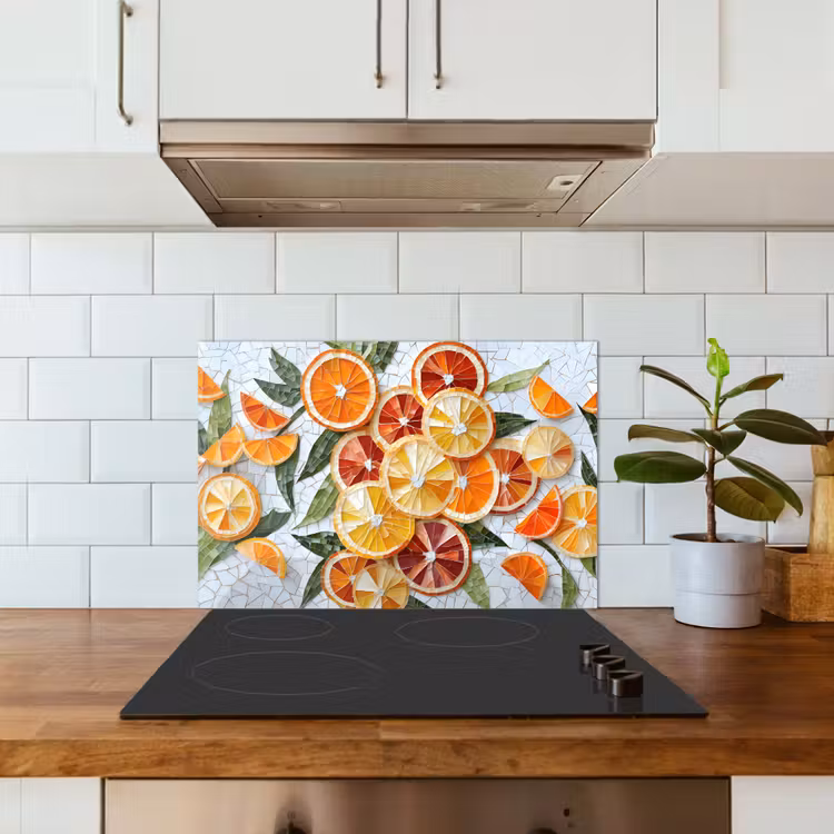 Kitchen splashback for hob - Slices - Fruit - Orange - Mosaic — 3