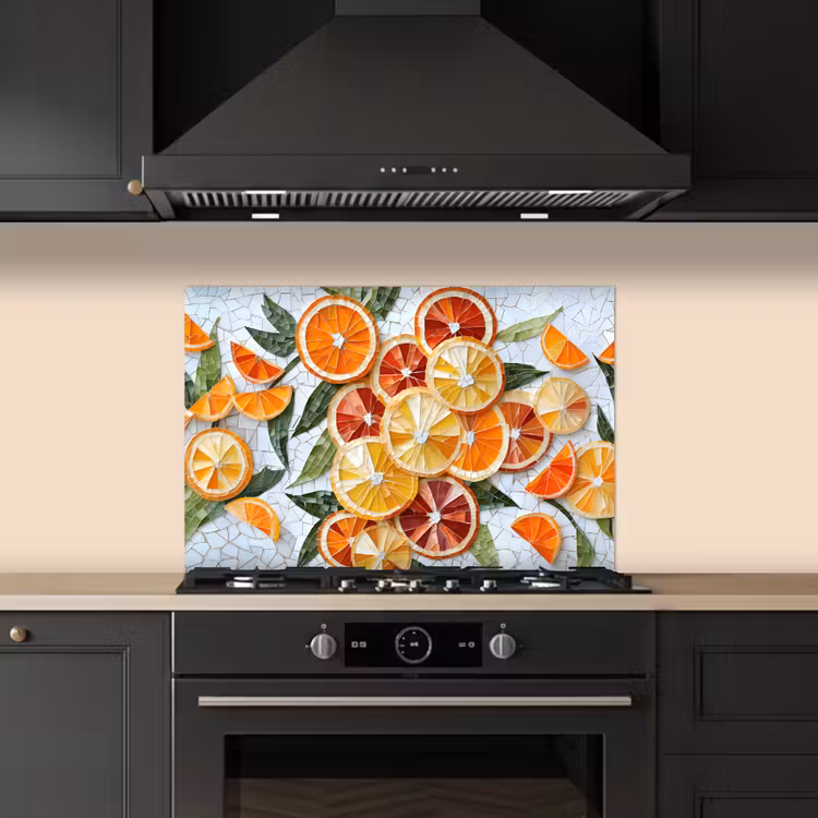 Kitchen splashback for hob - Slices - Fruit - Orange - Mosaic — 5