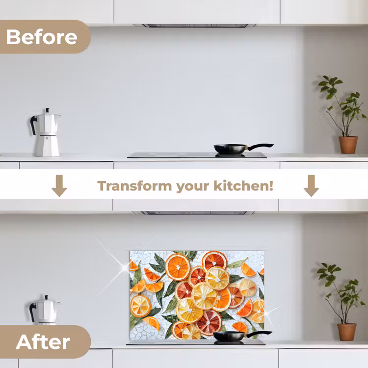 Kitchen splashback for hob - Slices - Fruit - Orange - Mosaic — 7