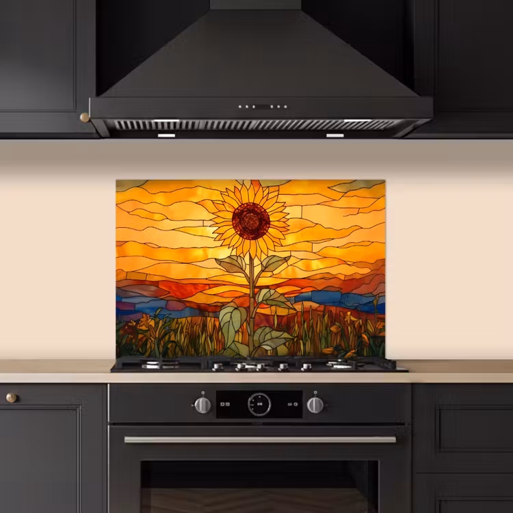 Kitchen splashback for hob - Sunflower - Mosaic - Sunset - Yellow — 5