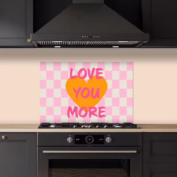 Kitchen splashback for hob - Valentine - Love - Pink - Orange — 5