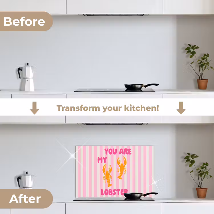 Kitchen splashback for hob - Lobster - Love - Valentine — 7