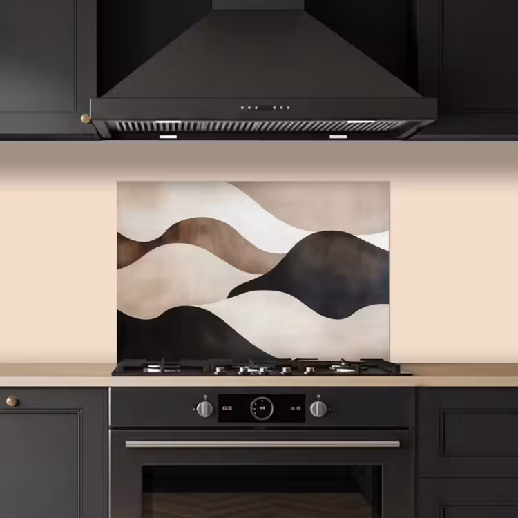 Kitchen splashback for hob - Waves - Abstract - Beige — 5