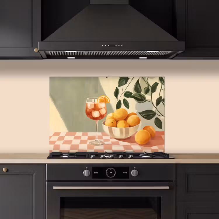 Kitchen splashback for hob - Lemons - Glass - Tablecloth - Blocked — 5