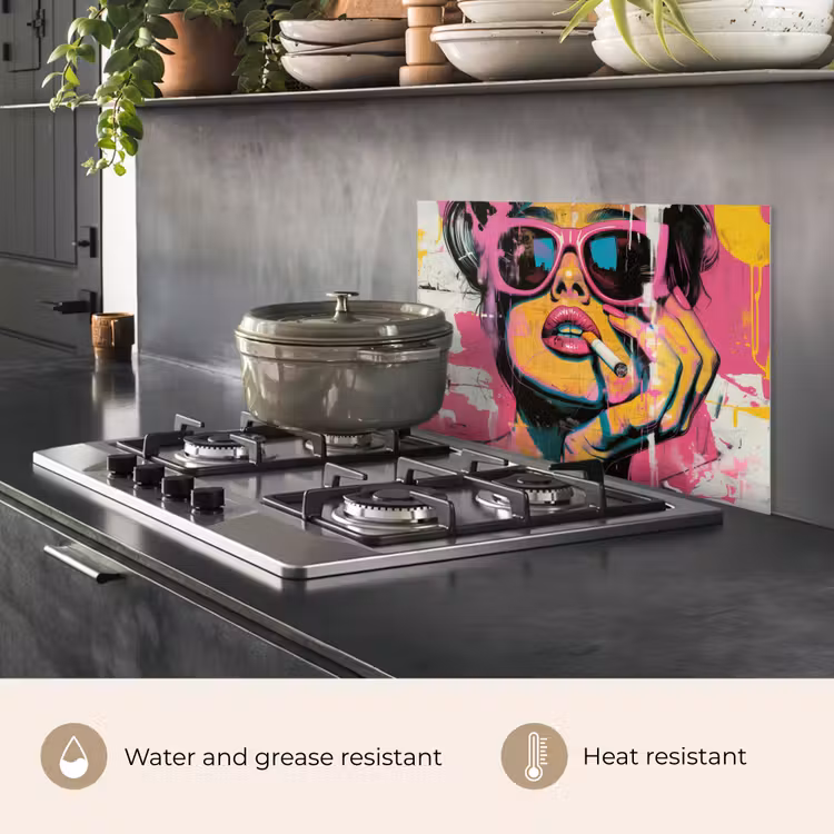 Kitchen splashback for hob - Portrait - Woman - Abstract - Sunglasses — 2