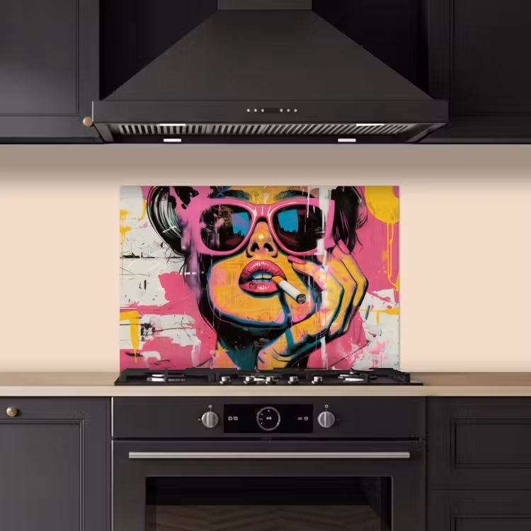 Kitchen splashback for hob - Portrait - Woman - Abstract - Sunglasses — 5