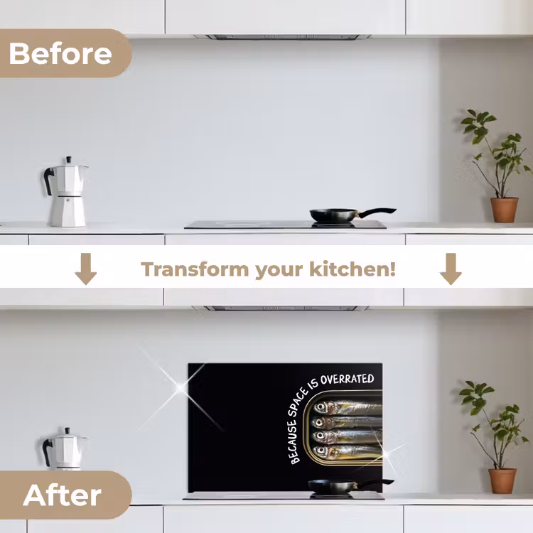 Kitchen splashback for hob - Sardines - Text - Fish - Canned — 7