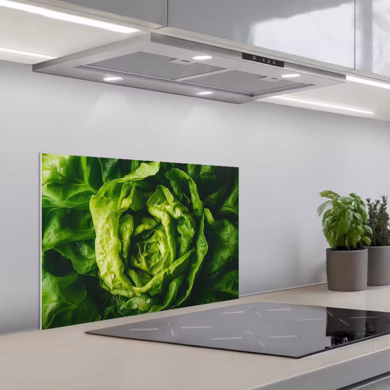 Kitchen splashback for hob - Vegetable - Lettuce - Green — 1