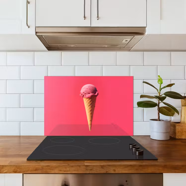 Kitchen splashback for hob - Scoop ice cream - Pink - Horn — 3