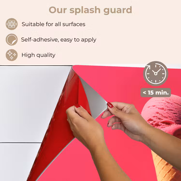 Kitchen splashback for hob - Scoop ice cream - Pink - Horn — 4