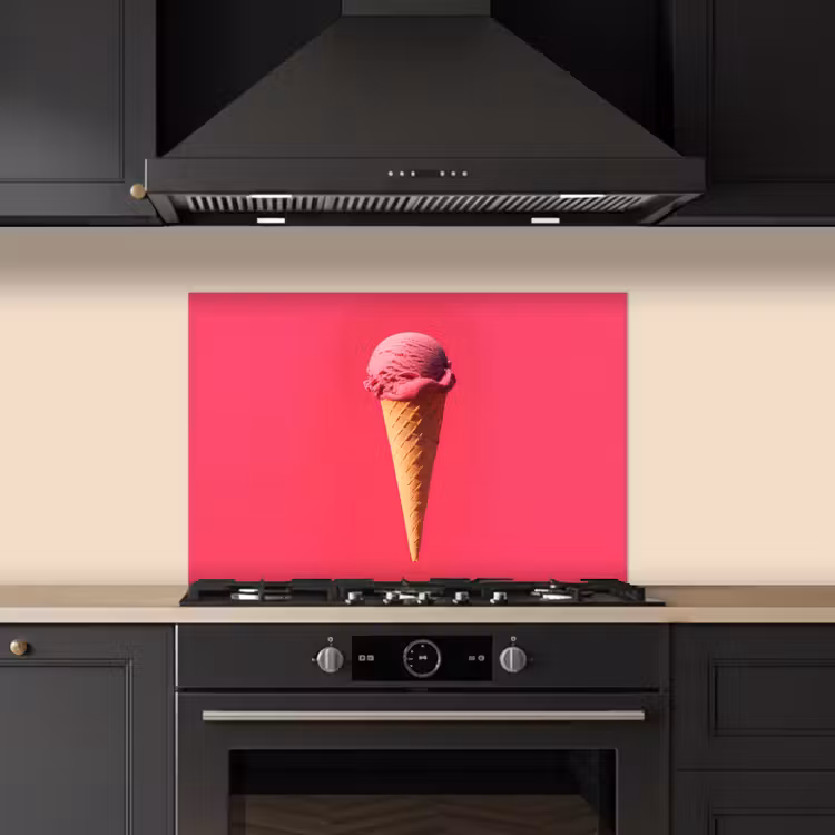 Kitchen splashback for hob - Scoop ice cream - Pink - Horn — 5