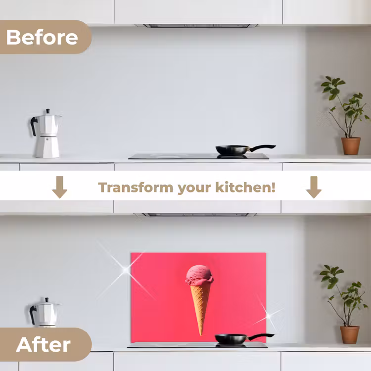Kitchen splashback for hob - Scoop ice cream - Pink - Horn — 7