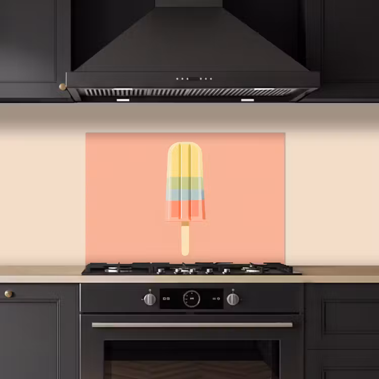Kitchen splashback for hob - Water ice cream - Pastel shades - Minimalist — 5