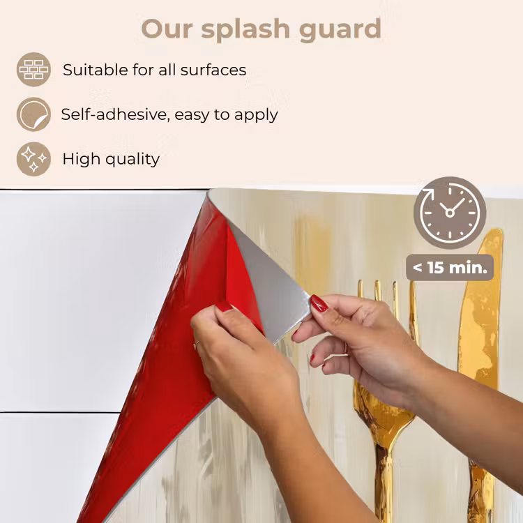 Kitchen splashback for hob - Paint - Gold - Cutlery — 4