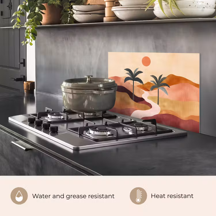Kitchen splashback for hob - Hills - Palm trees - Abstract — 2