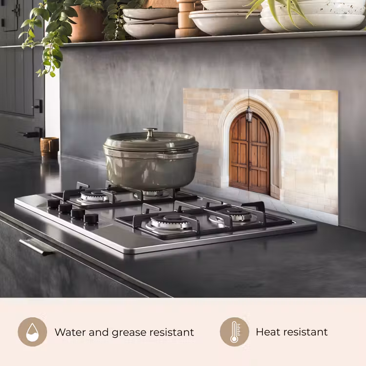 Kitchen splashback for hob - Wooden - Door - Lantern — 2