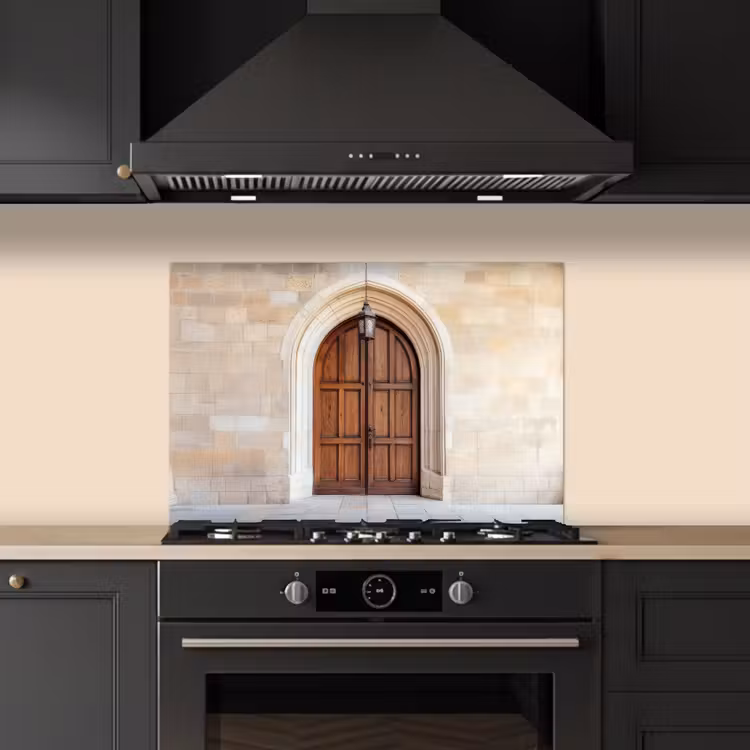 Kitchen splashback for hob - Wooden - Door - Lantern — 5