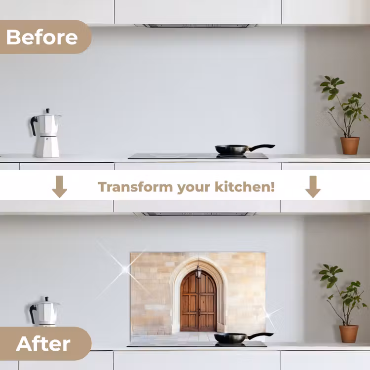 Kitchen splashback for hob - Wooden - Door - Lantern — 7