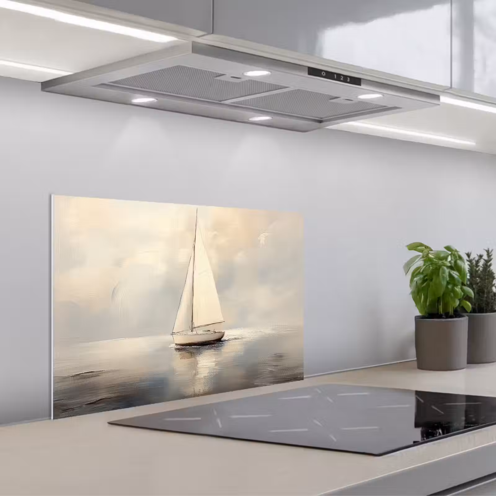 Kitchen splashback for hob - Sailing ship - Sea - Cloudy — 1