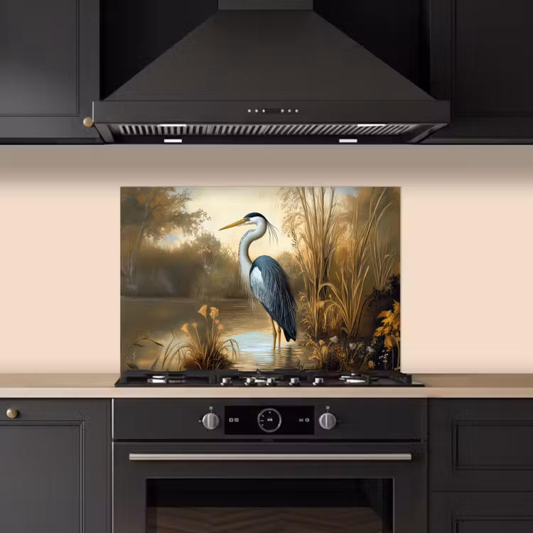 Kitchen splashback for hob - Heron - Water - Plants — 5