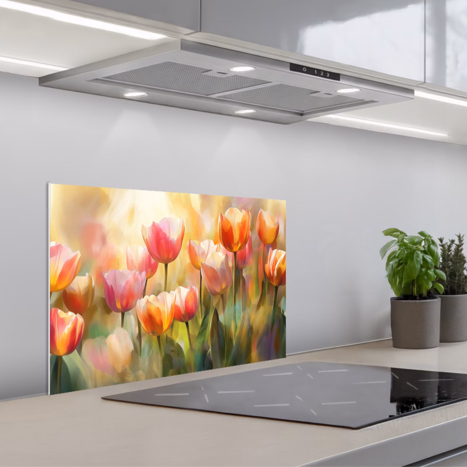 Kitchen splashback for hob - Tulips - Fairytale - Colorful — 1