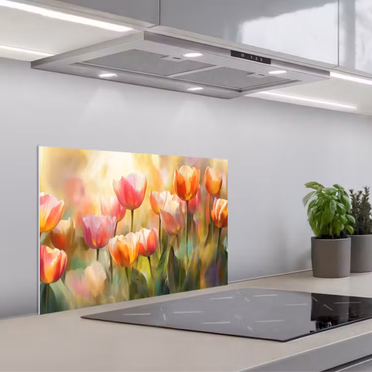 Kitchen splashback for hob - Tulips - Fairytale - Colorful — 1