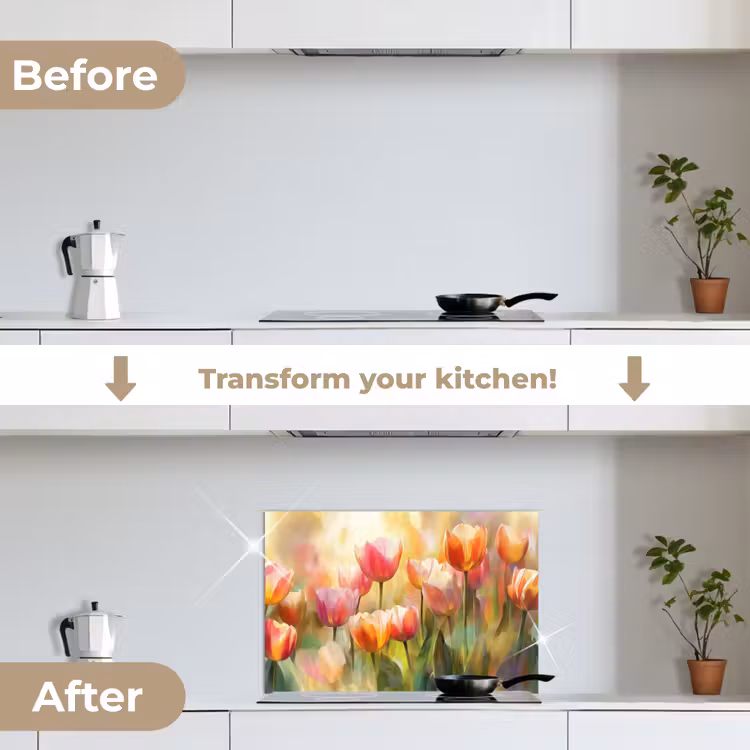Kitchen splashback for hob - Tulips - Fairytale - Colorful — 7