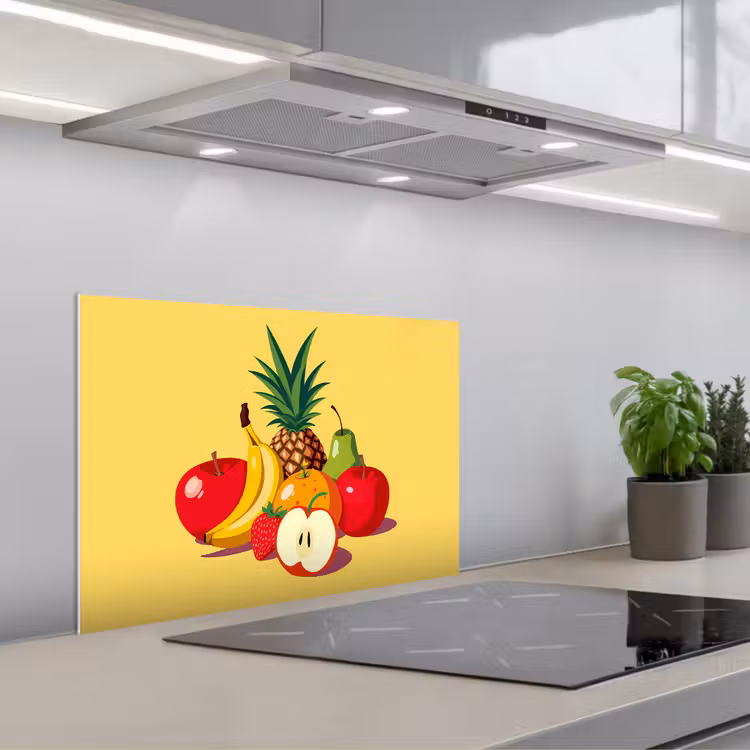 Kitchen splashback for hob - Fruit - Illustration - Colorful — 1
