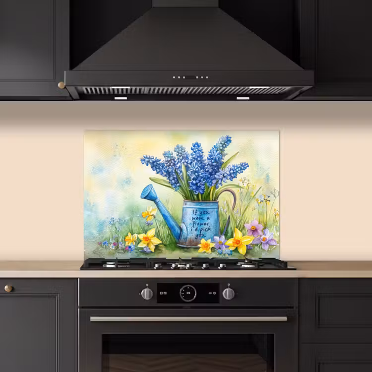 Kitchen splashback for hob - Lavender flowers - Quote - Watering can — 5
