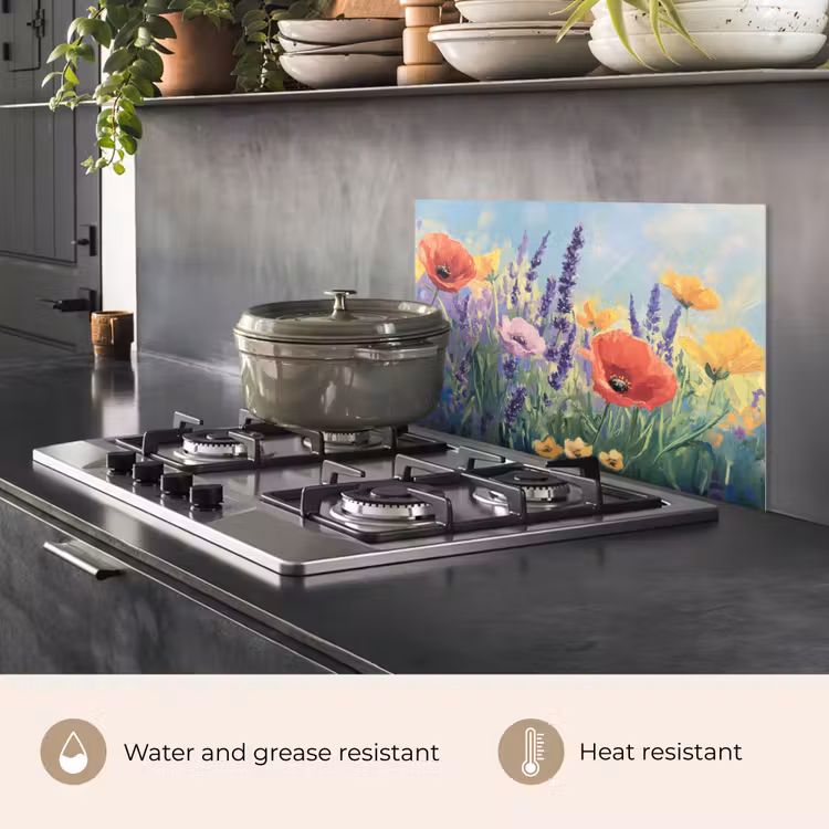 Kitchen splashback for hob - Meadow - Flowers - Colorful — 2
