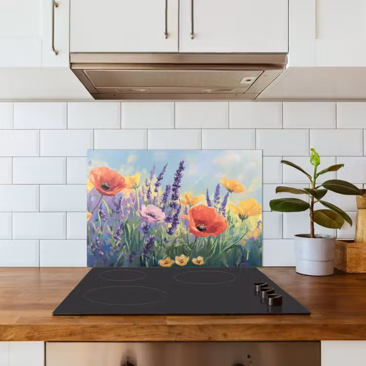 Kitchen splashback for hob - Meadow - Flowers - Colorful — 3