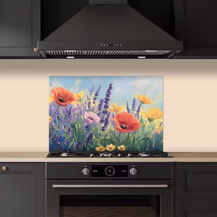 Kitchen splashback for hob - Meadow - Flowers - Colorful — 5