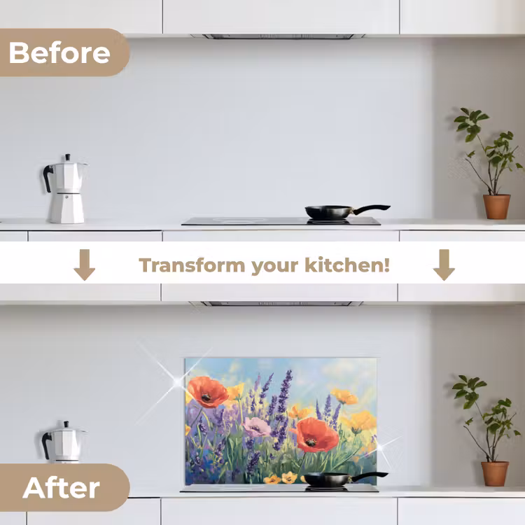 Kitchen splashback for hob - Meadow - Flowers - Colorful — 7