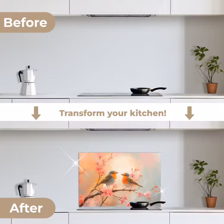 Kitchen splashback for hob - Robins - Ornamental - Blossom Branch — 7
