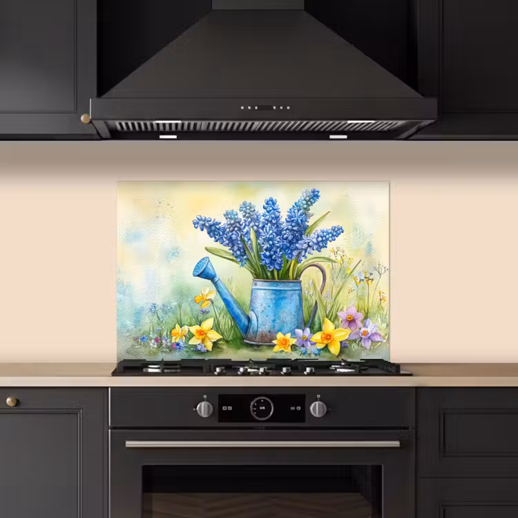Kitchen splashback for hob - Watering can - Lavender - Blossoms — 5