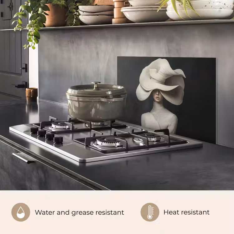 Kitchen splashback for hob - Modern - Woman - Hat — 2