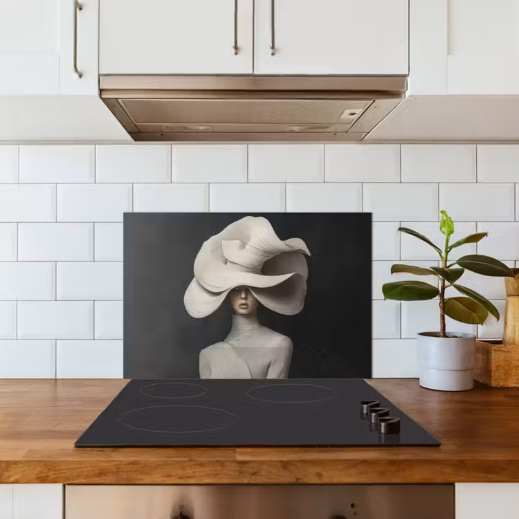 Kitchen splashback for hob - Modern - Woman - Hat — 3