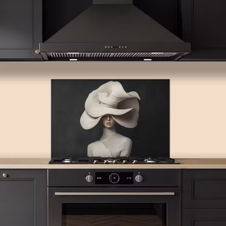 Kitchen splashback for hob - Modern - Woman - Hat — 5
