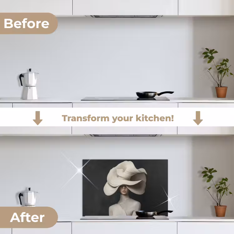Kitchen splashback for hob - Modern - Woman - Hat — 7