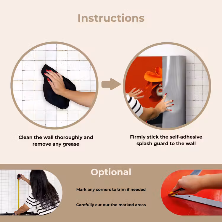 Kitchen splashback for hob - Orange - Hat - Woman — 6